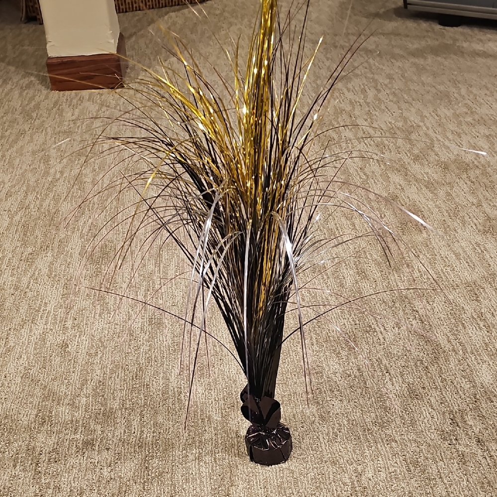 Elegant Gold/black Decorative Party Decor With Loop For Balloons/table #